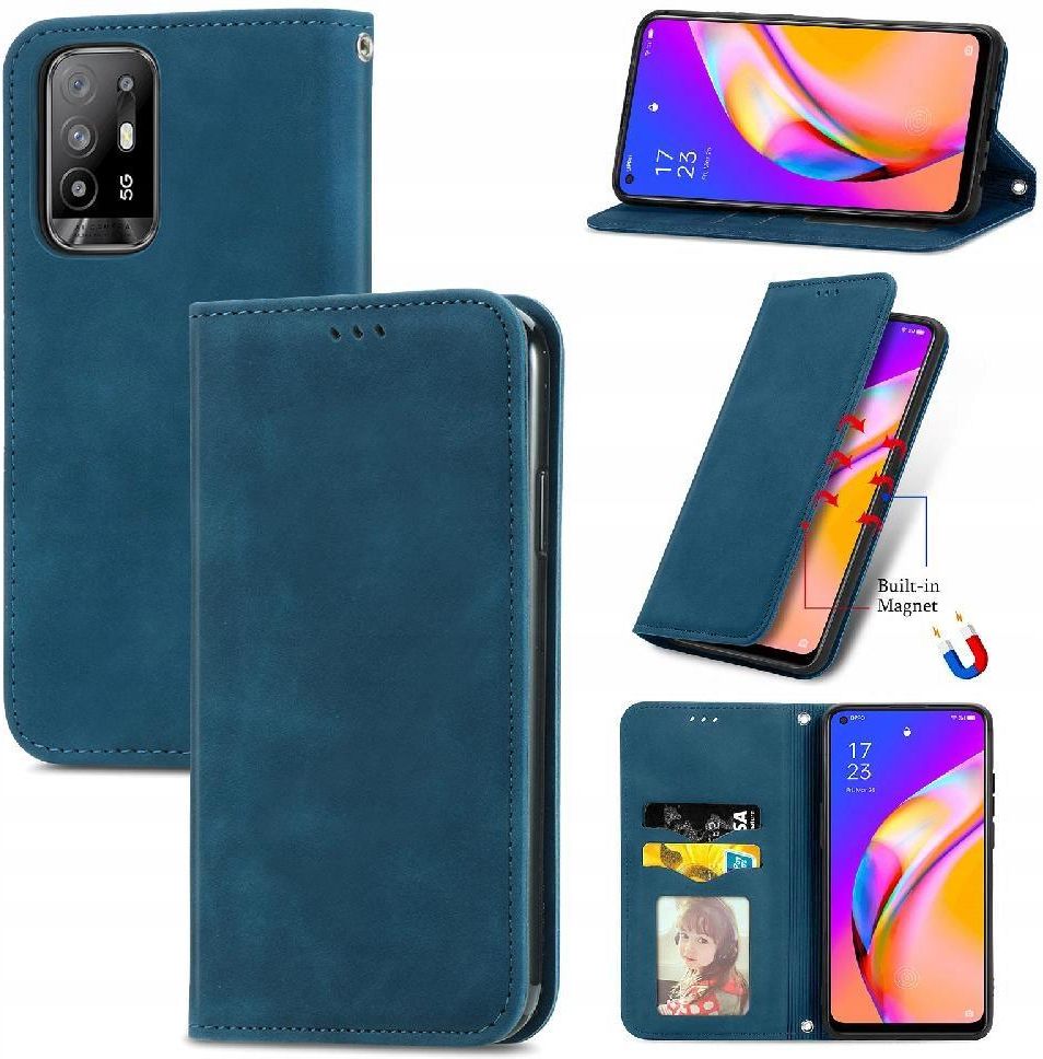 Custodia per OPPO A94 4G / F19 Pro a doppio strato con copertura scorrevole della fotocamera e