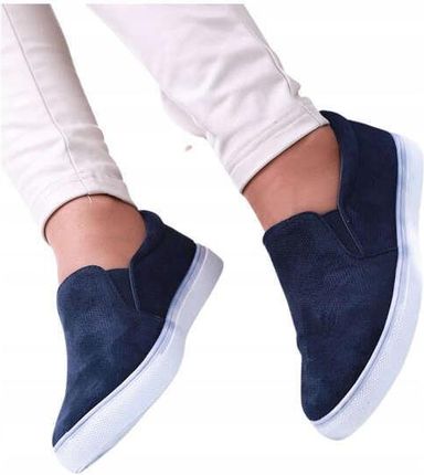 Wsuwane damskie trampki tenisówki lekkie buty slip on 13639