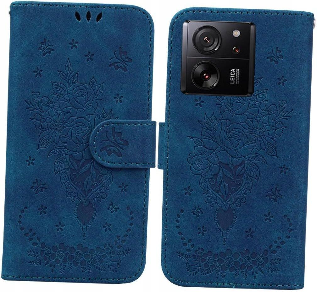 GOKEN Cover Portafoglio Per Xiaomi 13T/13T Pro – Pelle PU Con Slot Carte E Magnete (Blu)