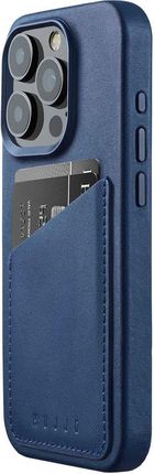 Mujjo Full Leather Wallet Case Etui Skórzane Do Iphone 15 Pro Kompatybilne Z Magsafe Monaco Blue