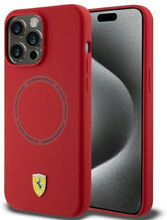 Ferrari Fehmp15Xsbar Iphone 15 Pro Max 6 7" Czerwony Red Hardcase Silicone Printed Ring Magsafe