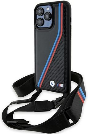 Bmw Bmhcp15X23Psvtk Iphone 15 Pro Max 6 7" Czarny Black Hardcase M Edition Carbon Tricolor Lines Strap