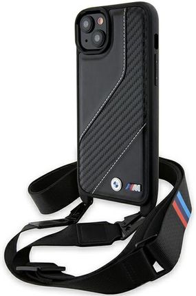 Bmw Bmhcp15S23Pscck Iphone 15 14 13 Czarny Black Hardcase M Edition Carbon Stripe Strap