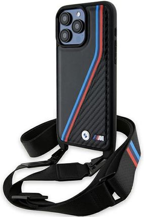 Bmw Bmhcp15L23Psvtk Iphone 15 Pro 6 1" Czarny Black Hardcase M Edition Carbon Tricolor Lines Strap