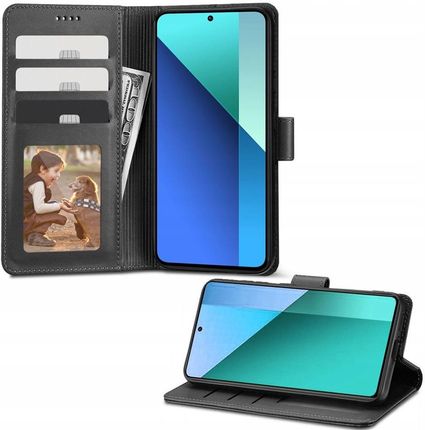 Tech Protect Tech Protect Tech Protect Czarne Etui Obudowa Z Klapką Wallet Do Xiaomi Redmi Note 13 4G