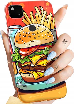 Hello Case Etui Do Google Pixel 4A Hamburger Burgery Fast Food Jedzenie Obudowa