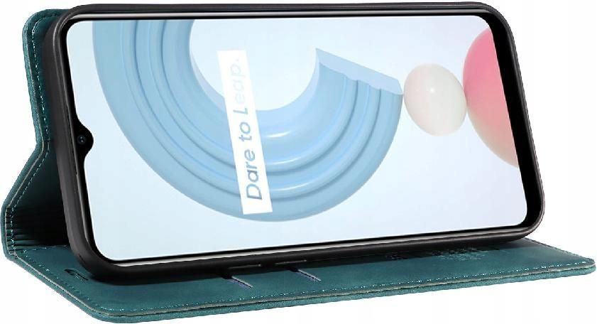 Custodia Libro In Pelle PU Per Realme C21Y / C25Y - Cover Flip Portafoglio Con Stand, Slot Carte, Chiusura Magnetica - 5