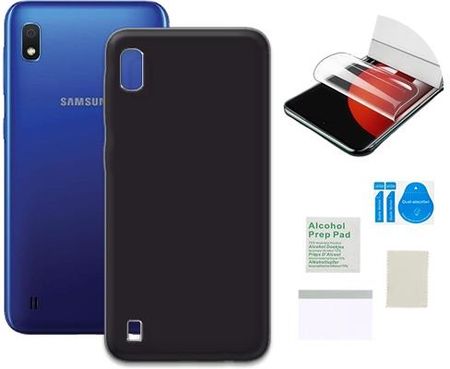 Martech Etui Matowe Do Samsung Galaxy A10 Czarny Obudowa Folia Ochronna Szkło Tpu