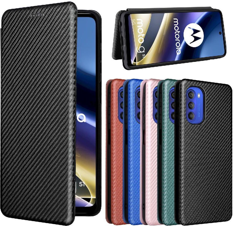 WBWONE Custodia A Libro In Pelle PU Per Motorola Moto Edge 40 Pro - Trifoglio Fortunato, Portafoglio Con Slot, Rossa