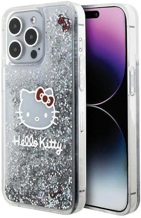 Hello Kitty Etui Liquid Glitter Charms Kitty Head Na Iphone 15 Pro Max Srebrne