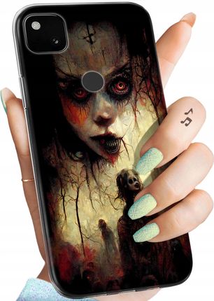 Hello Case Etui Do Google Pixel 4A Halloween Zombie Dynie Czaszki Czarownice
