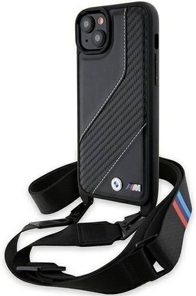 Bmw Oryginalne Etui Iphone 15 Plus 14 Plus Hardcase M Edition Carbon Stripe Strap Bmhcp15M23Pscck Czarne