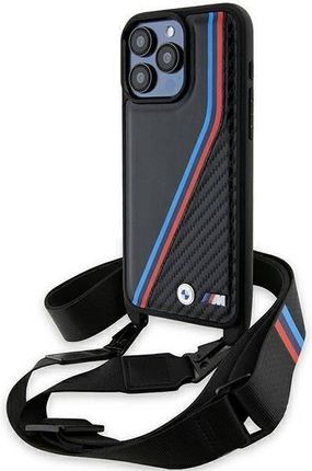 Bmw Oryginalne Etui Apple Iphone 15 Pro Max Hardcase M Edition Carbon Tricolor Lines Strap Bmhcp15X23Psvtk Czarne