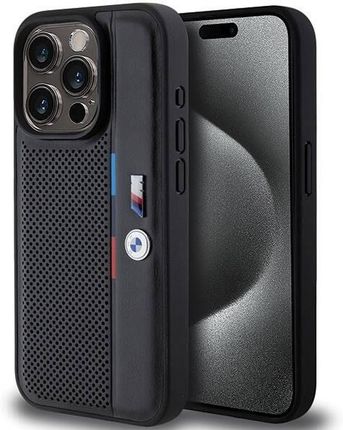 Bmw Oryginalne Etui Apple Iphone 15 Pro Max Hardcase Perforated Tricolor Line Bmhcp15X23Pupvk Czarne