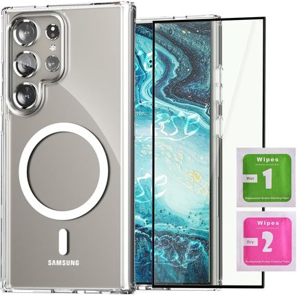 Case Etui Do Samsung Galaxy S24 Ultra Do Magsafe Anti Shock Clear Szkło 5D