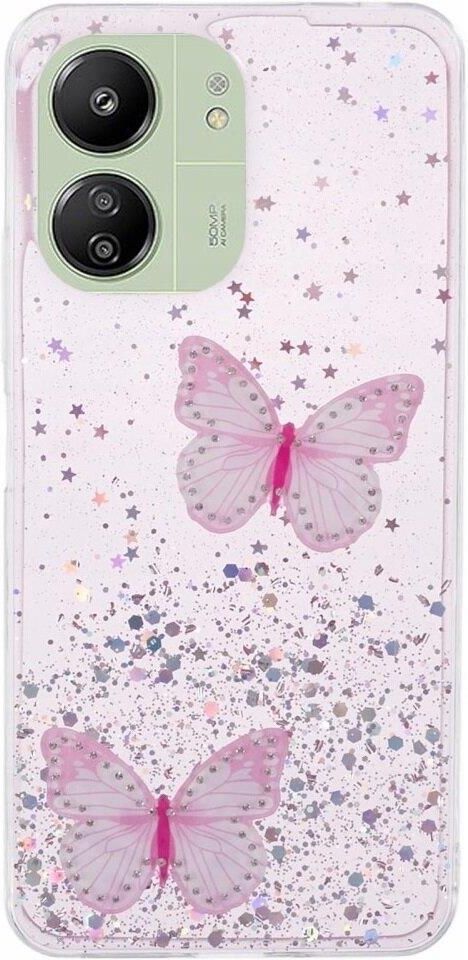 Custodia A Libro Per Redmi 13C Con Porta Carte Di Credito Chiusura Magnetica Viola 5905884806753