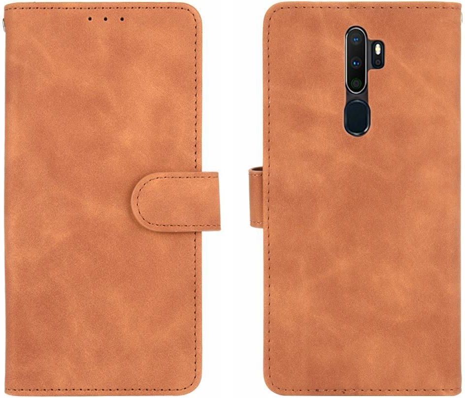 Cqkob Cover per Oppo A5 2020/Oppo A9 2020 Custodia protettiva in silicone TPU premium, Custodia Portafoglio con Supporto Slot per Schede Chiusura Magnetica-Verde militare
