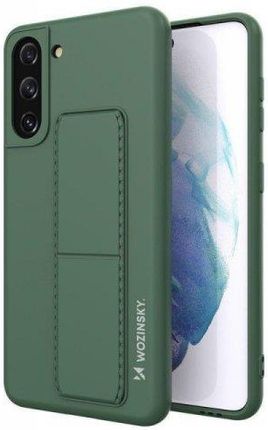 Wozinsky Silikonowe Etui Z Podstawką Etui Samsung Galaxy S21 5G Kickstand Case Ciemno Zielone