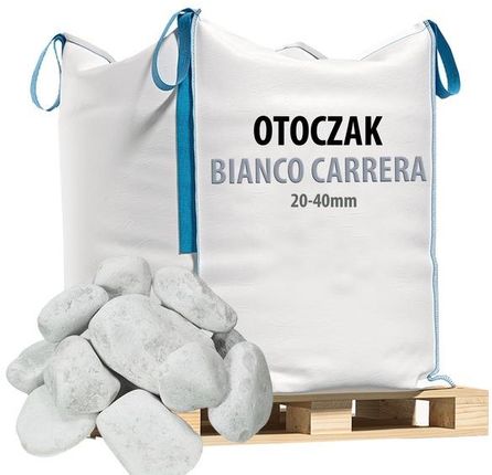 Białe Otoczaki Ogrodowe Bianco Carrara 2-4cm  -Big Bag Białe Kamienie Bianco Carrara 2-4cm 