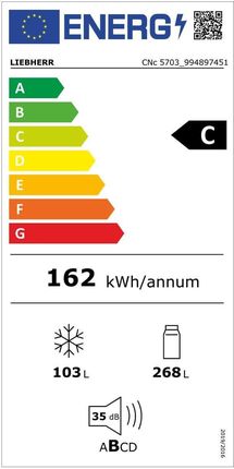 Lodówka Liebherr CNc 5703 Pure z zamrażalnikiem dolnym 201,5 cm
