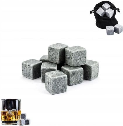 KAMIENIE CHŁODZĄCE granit DO NAPOJÓW whisky ZESTAW 9 szt woreczek