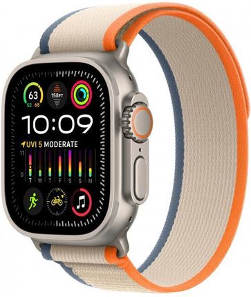 Apple Watch Ultra 2 GPS+Cellular Koperta 49mm Z Tytanu W Kolorze Naturalnym Z Opaską Trail W Kolorze Pomarańczowym Beżowym (MRF13RBA)