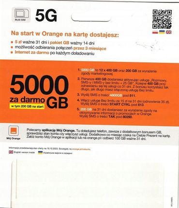 Orange Starter 5pln 200GB Na Start 100szt. - Opinie i ceny na Ceneo.pl