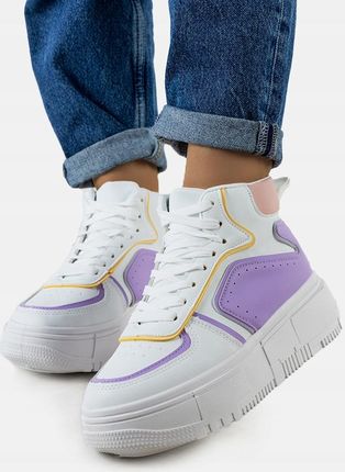 Biało-fioletowe sneakersy za kostkę MS-52 18252 rozmiar 40