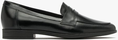 Mokasyny damskie Ryłko buty wsuwane niskie czarne