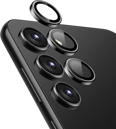 Crong Lens Ring Szkło Hartowane Na Obiektyw Aparatu Samsung Galaxy S24 Czarny (CRGLRSGS24BLK)