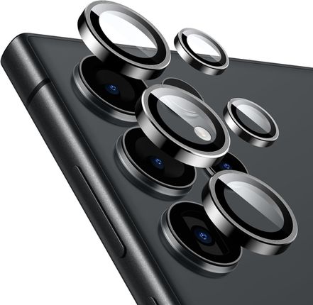Crong Lens Ring Szkło Hartowane Na Obiektyw Aparatu Samsung Galaxy S24 Ultra Czarny (CRGLRSGS24UBLK)