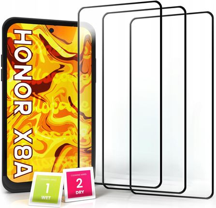 Hello Case 3-pak Szkło Hartowane Do Honor X8a na cały ekran 9H ochronne 5D (ZESTAWSZKLOHARTOWANEHONORX8A1521)
