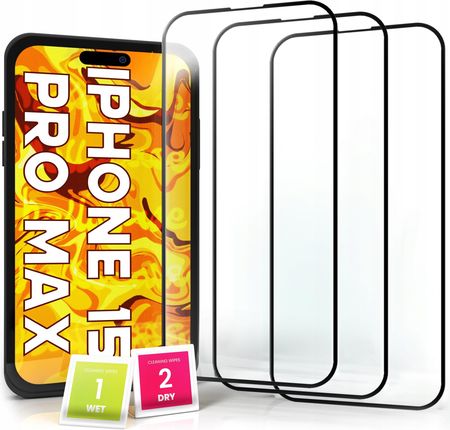 Hello Case 3-pak Szkło Hartowane Do iPhone 15 Pro Max na cały ekran 9H ochronne 5D (ZESTAWSZKLOHARTOWANEIPHONE15PROMAX1391)