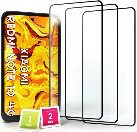 Hello Case 3-pak Szkło Hartowane Do Xiaomi Redmi Note 10 na cały ekran 9H ochronne 5D (ZESTAWSZKLOREDMINOTE100448)