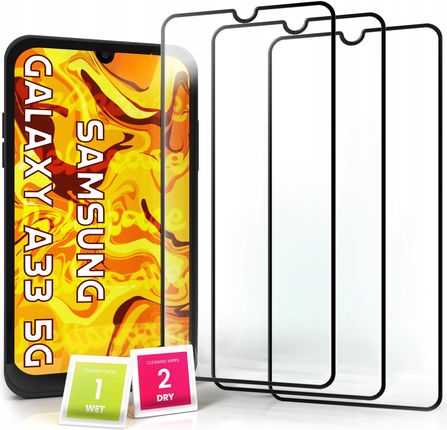 Hello Case 3-pak Szkło Hartowane Do Samsung Galaxy A33 5G na cały ekran 9H ochronne 5D (ZESTAWSZKLOSAMSUNGA335G0676)