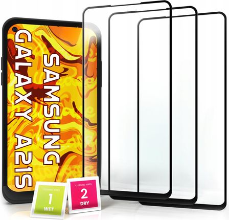 Hello Case 3-pak Szkło Hartowane Do Samsung Galaxy A21s na cały ekran 9H ochronne 5D (ZESTAWSZKLOSAMSUNGA21S0429)