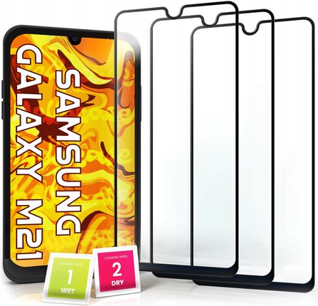 Hello Case 3-pak Szkło Hartowane Do Samsung Galaxy M21 na cały ekran 9H ochronne 5D (ZESTAWSZKLOSAMSUNGM211003)