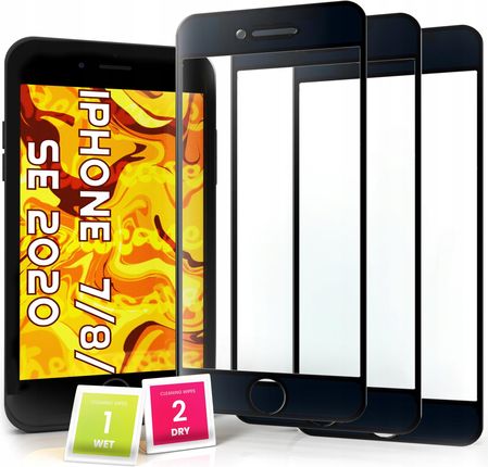 Hello Case 3-pak Szkło Hartowane Do iPhone Se 2020 Se 2022 7 8 na cały ekran 9H (ZESTAWSZKLOSE2020SE2022780409)