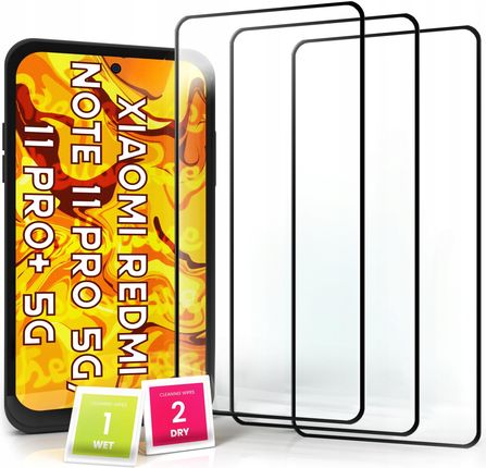 Hello Case 3-pak Szkło Hartowane Do Redmi Note 11 Pro 5G 11 Pro+ 5G na cały ekran 9H (ZESTAWSZKLOREDMINOTE11PRO5G0449)