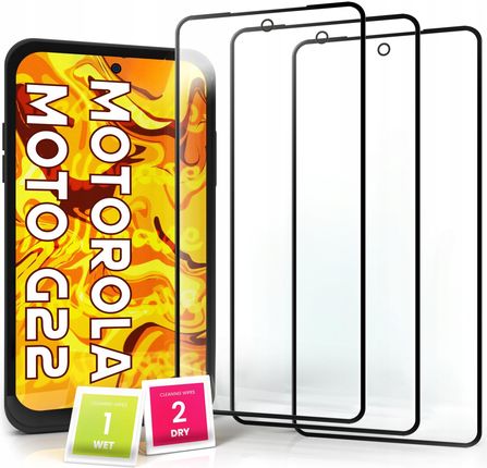 Hello Case 3-pak Szkło Hartowane Do Motorola Moto G22 4G na cały ekran 9H ochronne 5D (ZESTAWSZKLOHARTOWANEMOTOG224G0735)