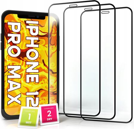 Hello Case 3-pak Szkło Hartowane Do iPhone 12 Pro Max na cały ekran 9H ochronne 5D (ZESTAWSZKLOHARTOWANEIPHONE12PROMAX0818)