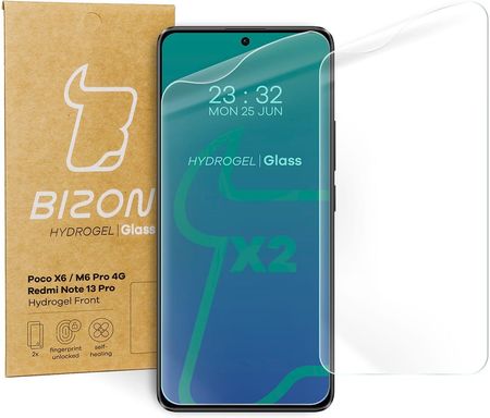 Bizon Folia Hydrożelowa Na Ekran Glass Front Do Xiaomi Poco X6 M6 Pro 4G Redmi Note 13 5G 2 Sztuki (5904665342053)