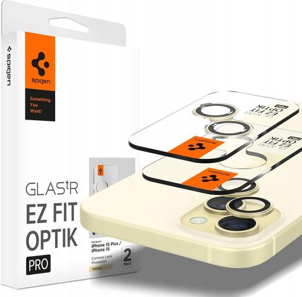 Spigen Szkło, osłona aparatu do iPhone 15/14/Plus, Glas.tR Optik Ez Fit Pro (AGL07168)