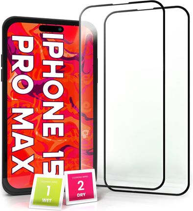 Hello Case 2-pak Szkło Hartowane do iPhone 15 Pro Max Ochronne Pełne Na cały ekran 5D (SZKLOOCHRONNEHARTOWANESZKIEŁKOSZYBKA1391)