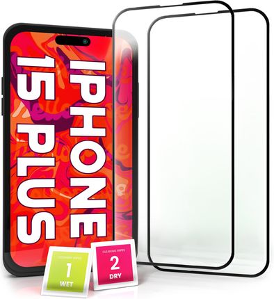 Hello Case 2-pak Szkło Hartowane do iPhone 15 Plus Ochronne Pełne Na cały ekran 5D 9H (SZKLOOCHRONNEHARTOWANESZKIEŁKOSZYBKA1395)