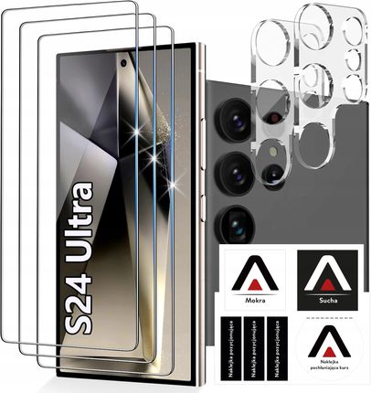 Alogy Szkło hartowane ochronne na ekran i obiektywy aparat do Samsung S24 Ultra (SZKŁONAEKRANIOBIEKTYWAPARAT72572)