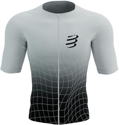 Compressport Triathlonowa Koszulka Kompresyjna Tri Postural Aero Ss Top Black/White Print