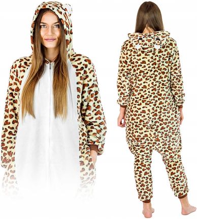 Leopard Kigurumi Onesie dres piżama kombinezon S