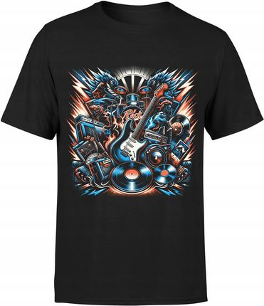 Koszulka Rockowa Męska Rock Dla Muzyka Gitarzysty Gitara Rozmiar L