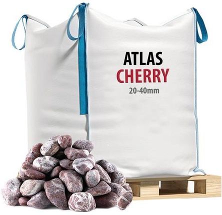Kamienie Ogrodowe Otoczaki Atlas Cherry 20-40cm Big Bag Otoczak Ozdobny Atlas Cherry 2-4cm 